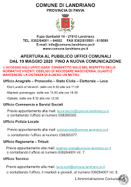 Cerca studi tecnici chivasso nei comuni limitrofi. Avviso Apertura Al Pubblico Uffici Comunali Comune Di Landriano