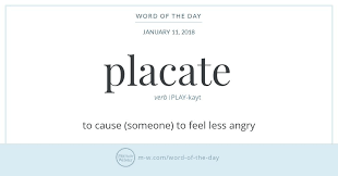 Word Of The Day Placate Words Cool Words Word Of The Day