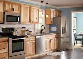 Kitchen Astonishing Hampton Bay Natural Hickory Cabinets With Encapsulated Panels And Wall Hickory Kitchen Cabinets Home Depot Kitchen Birch Kitchen Cabinets