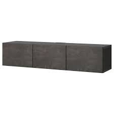 Ikea Besta Tv Unit With Doors Black Brown Kallviken Concrete Effect Tv Bench Wall Mounted Tv Unit Tv Unit
