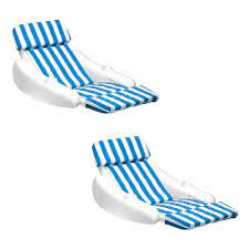 Sunchaser padded floating pool lounger. Swimline Sunchaser Swimming Pool Padded Floating Luxury Chair Lounger 2 Pack 2 X 10010m The Home Depot