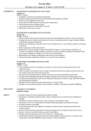 Warehouse Distribution Manager Resume Samples Velvet Jobs