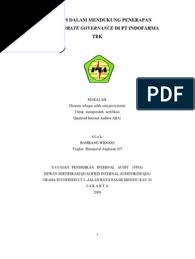 Arief pramuhanto, herry triyatno pt indofarma optimis raih pendapatan rp1,63 triliun pt indofarma tbk optimistis dapat merai pendapatan rp1,63 triliun pada. Peranan Internal Audit Dalam Penerapan Good Corporate Governance Pada Pt Indofarma