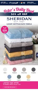 Bought face washers and bath towels in red, navy and geeen. Peter S Of Kensington 50 Off Rrp Sheridan Luxury Egyptian Bath Towels 25 Each Milled