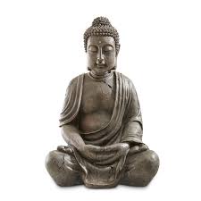 Deko Buddha Polyresin 70 Cm Grau Dekofiguren Schalen Dekofiguren Dekorieren
