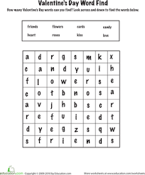 Valentine Word Search | Worksheet | Education.com