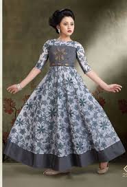 Shop Readymade Grey Blue Silk Girl Anarkali Suit Freeshipping All Over The World Item Code Kwddv56 In 2020 Dresses Kids Girl Kids Fashion Dress Frocks For Girls