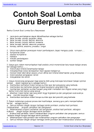 Soal online belajar di tvri kelas 1 2 3 rabu 15 april 2020 belajar guru rabu. Pdf Guru Berprestasi Contoh Soal Lomba Jafar Baihaqi Academia Edu