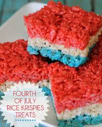 Fourth Of July Rice Krispie Treats Red White And Blue Lil Luna Recipe Rice Krispies Rice Krispie Treats Desserts