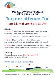 Wir erinnern uns an die bewegenden ereignisse vom mauerfall bis hin zu dem historischen augenblick, in dem unser geteiltes land wieder eins wurde. Karl Weise Schule Tag Der Offenen Tur