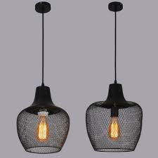 Matte Black 1 Head Foyer Led Pendant Lighting With Mesh Shade Beautifulhalo Com