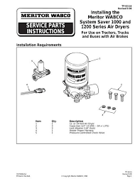 Service Parts Instructions Meritor Wabco