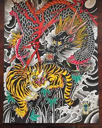 Cool dragon fighting tiger tattoo. Jason Tyler Grace Japanese Tattoo Art Tiger Tattoo Design Dragon Tattoo Art