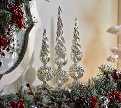 Set Of 3 Illuminated Mercury Glass Swirl Finials By Valerie H205287 Qvc Com Mercury Glass Christmas Tree Toppers Finials