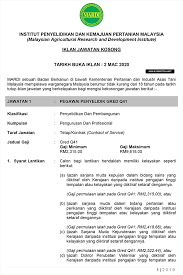 Maybe you would like to learn more about one of these? Jawatan Kosong Di Institut Penyelidikan Dan Kemajuan Pertanian Malaysia Mardi 15 Mac 2020 Jawatan Kosong Kerajaan Swasta Terkini Malaysia 2021 2022