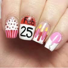 This month i will be showing you birthday nails, because august is my birthday month! Pin By The Nail Lounge On Nail Art Inspirations Birthday Nail Art Birthday Nail Designs Nail Art