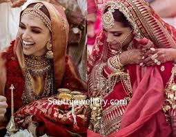 Deepika Padukones Wedding Jewellery Photo Bollywood Celebrities Mehndi Designs Bollywood Wedding