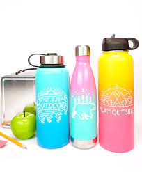 They have been used a lot, and seem to have suffered no wear and tear. Custom Water Bottles With Cricut Happiness Is Homemade
