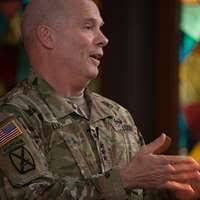 Col. Omar Jones, outgoing commander, 2nd Armored Brigade