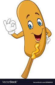 Cartoon Corn Dog Giving Ok Sign Royalty Free Vector Image Corn Dogs Cartoon Happy Cow