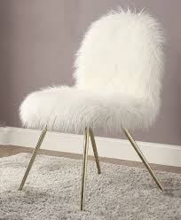 Caoimhe White Fur Like Accent Chair By Furniture Of America Comfy Chairs Furniture Chair