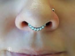 How Adorable Is This Septum Piercing We Got To Do For Victoria She Picked Out This Lovely Implan Septum Piercing Jewelry Septum Piercing Opal Septum Clicker