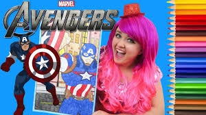 Get it as soon as tue, jun 8. Coloring Captain America Marvel Avengers Giant Coloring Book Page Colored Pencil Kimmi The Clown Youtube