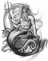 Poseidon Tattoo Design By 13star On Deviantart Poseidon Tattoo Greek Tattoos Mermaid Tattoos