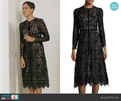 Lucca S Black Lace Dress On The Good Fight Lace A Line Dress Lace Dress Young Professional Outfits