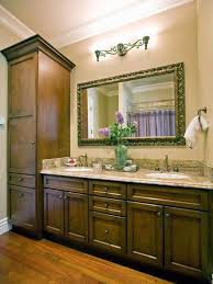 Double vanity in natural wood with. Bathroom Linen Tower Ideas On Foter