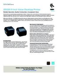 The following printer models are now supported: Zebra Zd220 Spec Sheet En Us Msa Systems Inc