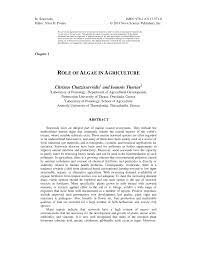 Pdf Role Of Algae In Agriculture