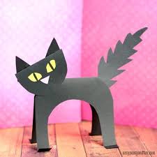 Trace around the tail shape using tailor's chalk then add a 1cm seam allowance. Super Simple Black Cat Paper Craft Halloween Arts And Crafts Cat Paper Craft Halloween Crafts For Kids