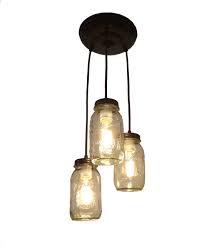 Mason Jar Chandelier Pendant With New Quart Jars Farmhouse Pendant Lighting By The Lamp Goods