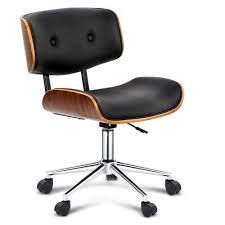They enable you to move around smoothly even while sitting. Wooden Pu Leather Office Desk Chair Black Mindigo