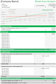 Break Even Analysis Calculator Formula To Calculate Break