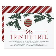 Christmas Boughs Tree Trimming Party Invitation Zazzle Com Tree Trimming Party Tree Trimming Party Invitations