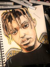Uangerl juice wrld 16x20 inch decorative arts oil painting on canvas hd modern home posters picture walking wall artwork for living room bedroom decoration only draw core. Here S My Tribute Drawing For Juicewrld Juicewrld