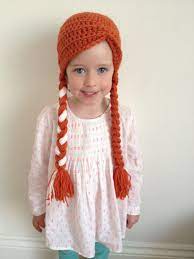Frozen Princess Anna Hand Crocheted Hat Wig Perfect For Frozen Dressing Up Available In All Sizes 12 Each Crochet Hats Crochet Wig Crochet Hooded Scarf