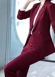 Women S 2 Piece Burgundy Pants Suits Ladies Red Wine 2 Piece Pants And Blazer Suit Set Women S Coats Formal Office Suits Wedding Suits Burgundy Pants Suits For Women Red Prom Suit
