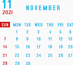 Monthly 2021 calendar to print. Transparent November 2021 Calendar 2021 Monthly Calendar Print 5 1 Pxpng