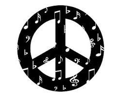 Black And White Peace Sign Printable Black And White Art 8x10 Musical Peace Sign Black And White Artwork