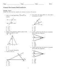 Review packet exam review honors geometry final exam review honors geometry final exam review 2nd semester name: Study