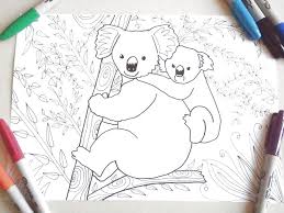 Mamma Koala Da Colorare Cucciolo Bambini E Adulti Animali Etsy Printable Print Zen Printable Cute Animals Puppies