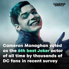 Cameron Monaghan has been voted as the 6th best #Joker actor of all time by  thousands of DC enthusiasts in a recent online survey! 🤯 Find out who beat  him below ⬇️