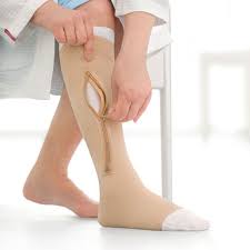 How To Use Your Compressionhosiery Get Your Foot And Heel Into The Stocking First And Pull It Up For Covering The R Support Socks Beige Compression Stockings