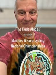 Your official photographer rock'in his new favorite shirt for the  @bagelry_evergreen #trackcycling #nationalchampionships #bagels  #thedudeabides