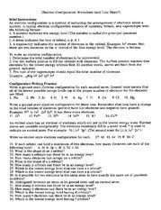 Electron Config Intro Ws Electron Configuration Worksheet And Lots More U201d Brief Instructions An Electron Configuration Is A Method Of Indicating Course Hero