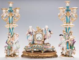 3 Pc Old Paris Garniture Set Clock Candelabra Old Paris Clock Paris Porcelain
