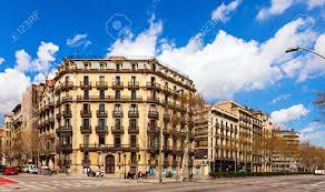 It leads from calle de alcalá, close to plaza de cibeles, to plaza de es. Barcelona Spain March 28 Gran Via De Les Corts Catalanes In March 28 2013 In Barcelona